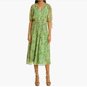 TED BAKER  Ursille Floral Dress Smoked Green Summer ASO TV NEW